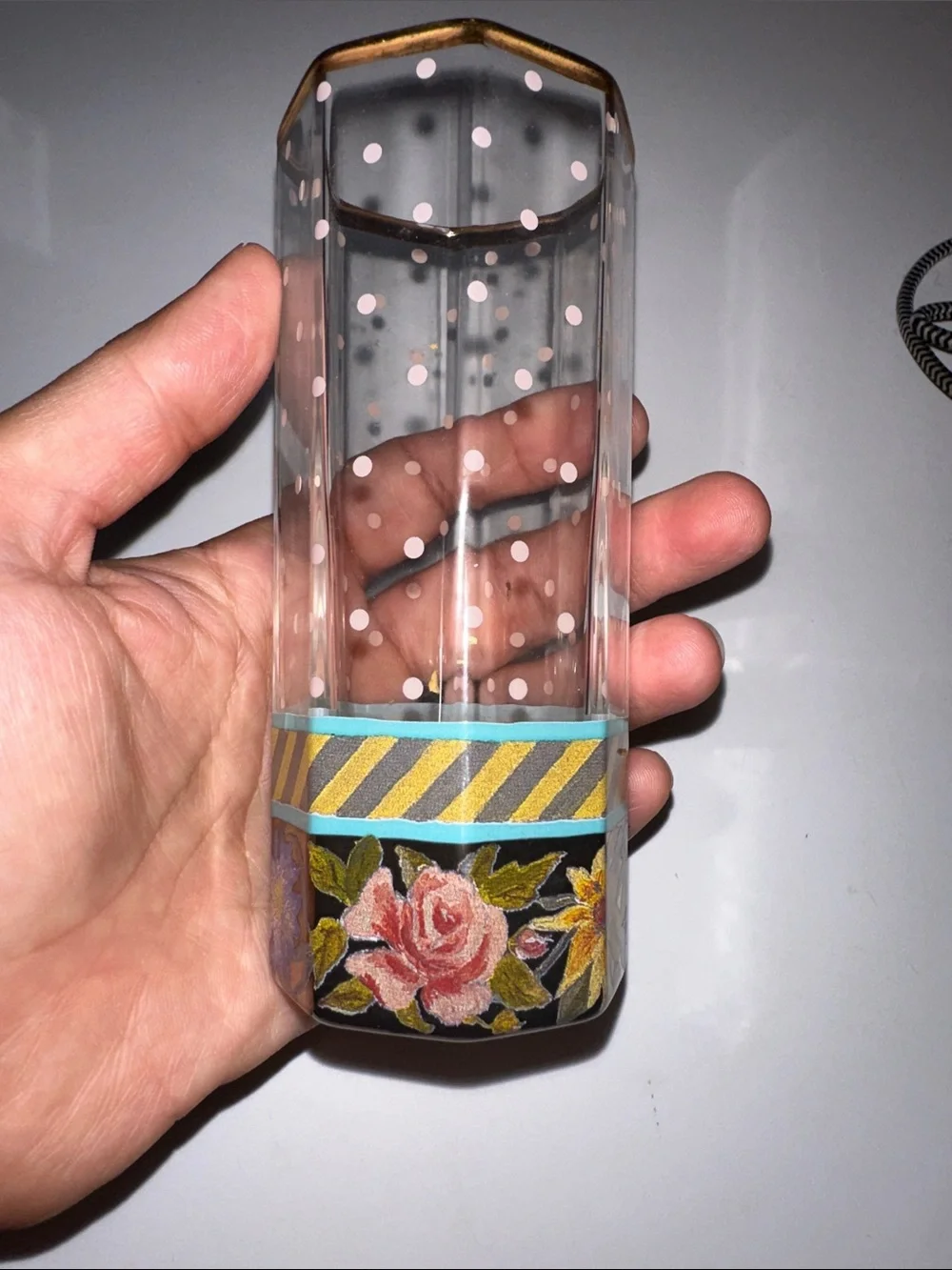 Mackenzie Childs hand painted Juice glass